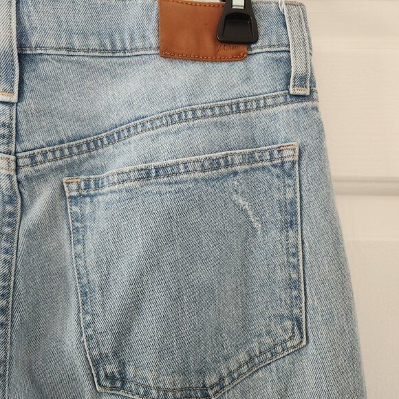 J. Crew Light Wash Raw Hem High Rise Straight Leg Slim Boyfriend Jean - Size 28 - Picture 11 of 12